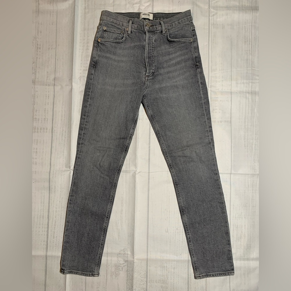 NWOT AGOLDE Gray Denim skinny Jeans. High rise. Size 26.